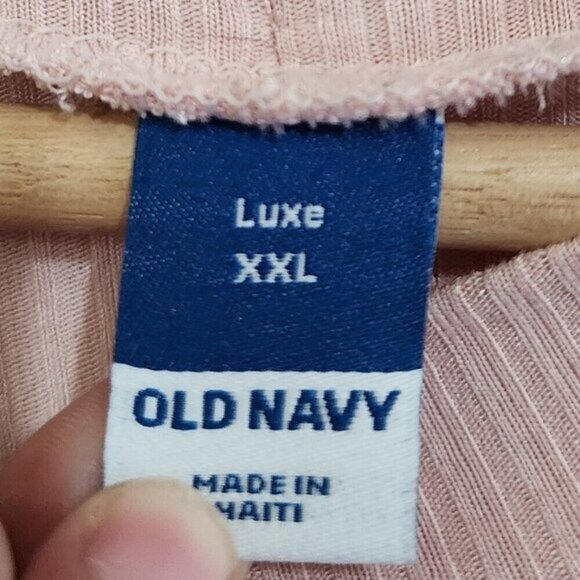Old Navy Plus Size Luxe Mock Neck Ribbed Light Pink Swing Long Sleeve Top XXL - Picture 9 of 11